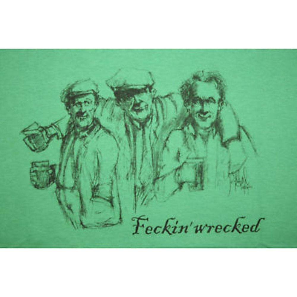 FECKIN' WRECKED Women's  TShirt Design - Kevin McKrell - VNeck - Green - Large